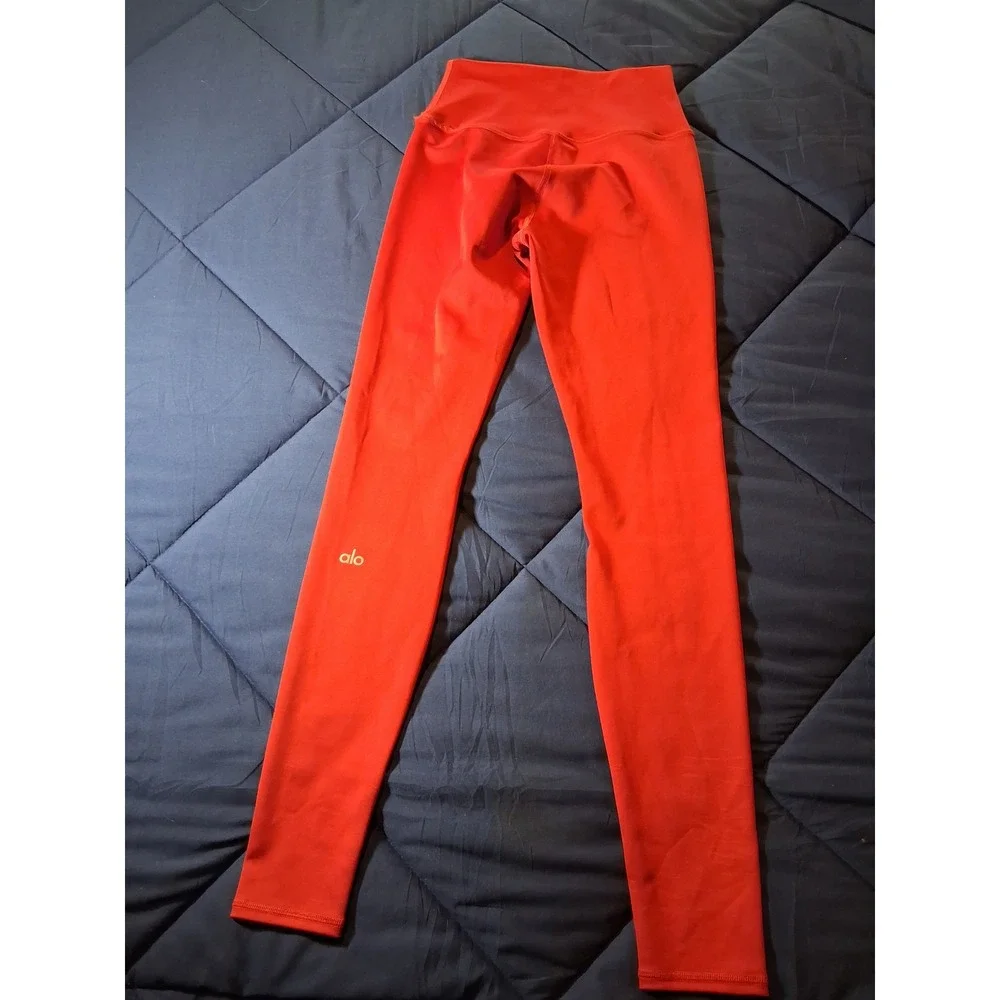 Alo Yoga Womens Airbrush High Waist Leggings Red Size S RN 87370 Activewear